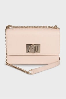Pink leather crossbody