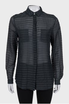 Straight-cut silk shirt