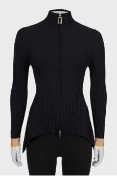 Ribbed fitted cardigan