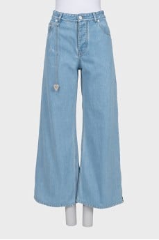 Wide-leg jeans with signature hanger