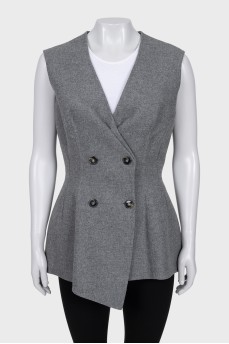 Gray asymmetrical vest