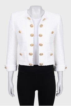 Cropped jacket with gold buttons