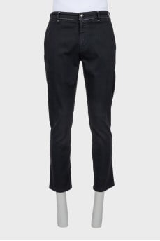 Men's cropped jeans with contrast stitching