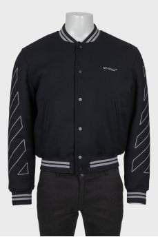 Men's bomber jacket with signature print