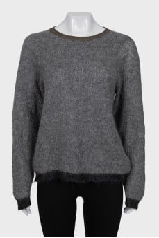 Gray sweater with pile
