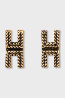 Embossed logo earrings