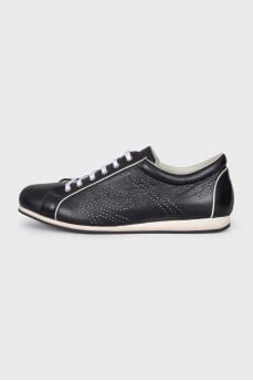 Men's perforated leather sneakers