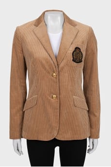 Corduroy jacket with patch