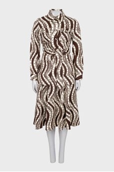 Printed skirt suit with tag