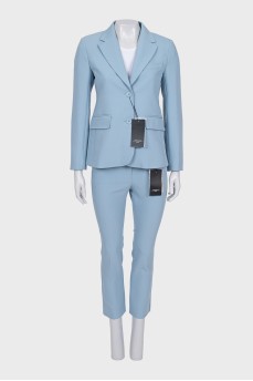 Light blue suit with trousers with tag