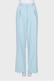 Wide-leg trousers in light blue