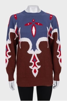 Cashmere printed jumper