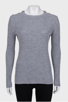 Slim-fit jumper with signature buttons