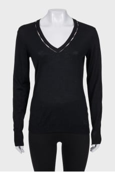 Black wool pullover