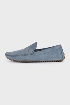 Men's blue suede loafers