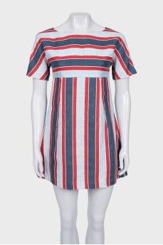 Striped dress with a zipper