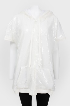 Hoods in sequins with short sleeve