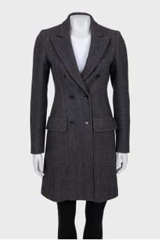 Double-breasted gray coat