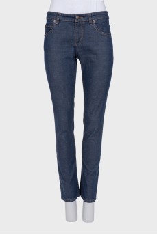 Low-rise straight jeans with a zipper