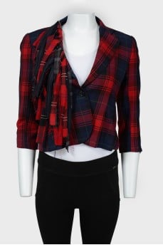 Vintage shortened jacket with braid