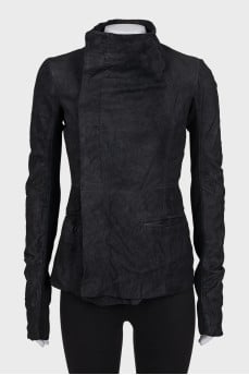 Fitted leather jacket