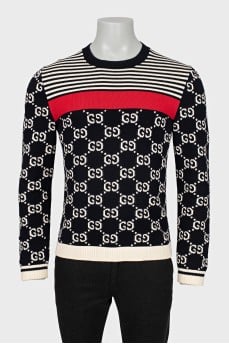 Men's jumper with a signature print