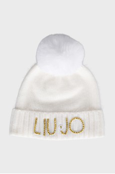 White hat with a golden logo