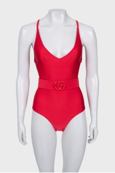 One-piece red swimsuit