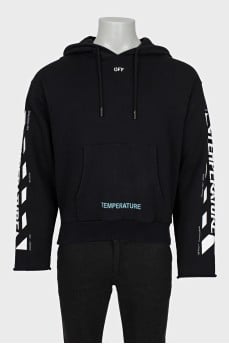 Men's black printed hoodie