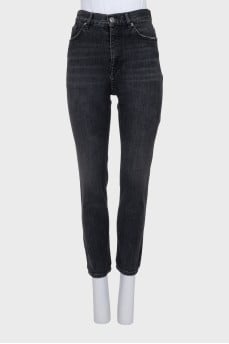 Джинси tapered fit сірого кольору