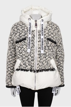 White down jacket with wool inserts
