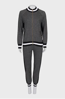 Gray suit with contrasting cuffs