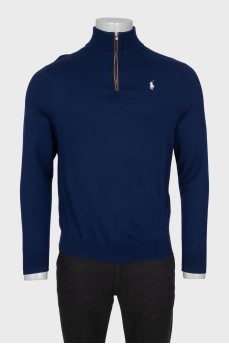 Men's blue wool pullover