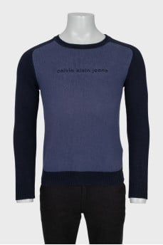 Men's blue sweater with logo