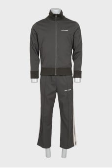 Men's green tracksuit with stripes