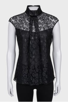 Black lace blouse