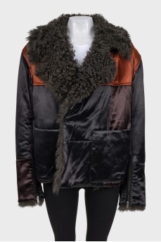 Short coat with fur lining