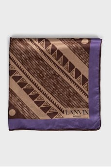 Brown printed silk scarf