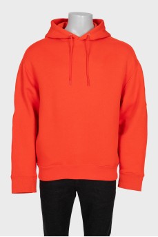 Men's orange hoodie with print