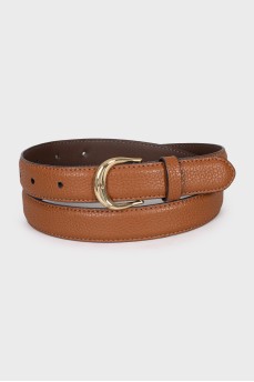 Narrow brown leather belt