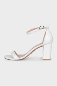 White leather sandals