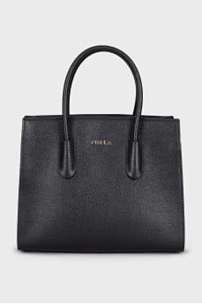 Black tote with logo