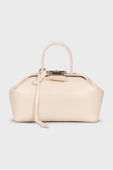 Beige crossbody with embossing