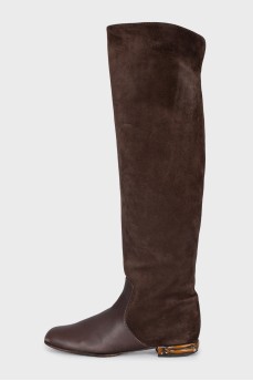 Leather and suede boots