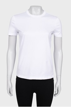 Straight T-shirt with white embroidery