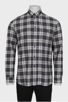 Men's checkered button-down shirt