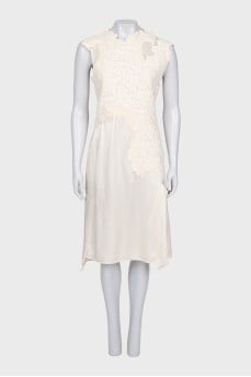 White cocktail dress with lace