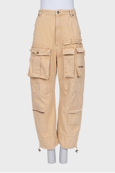 Beige cargo jeans