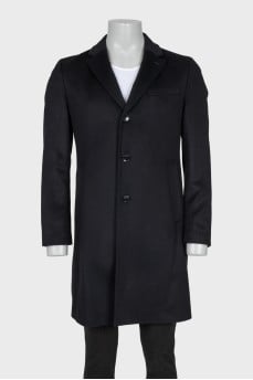 Men's single-breasted black coat