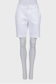 White straight shorts